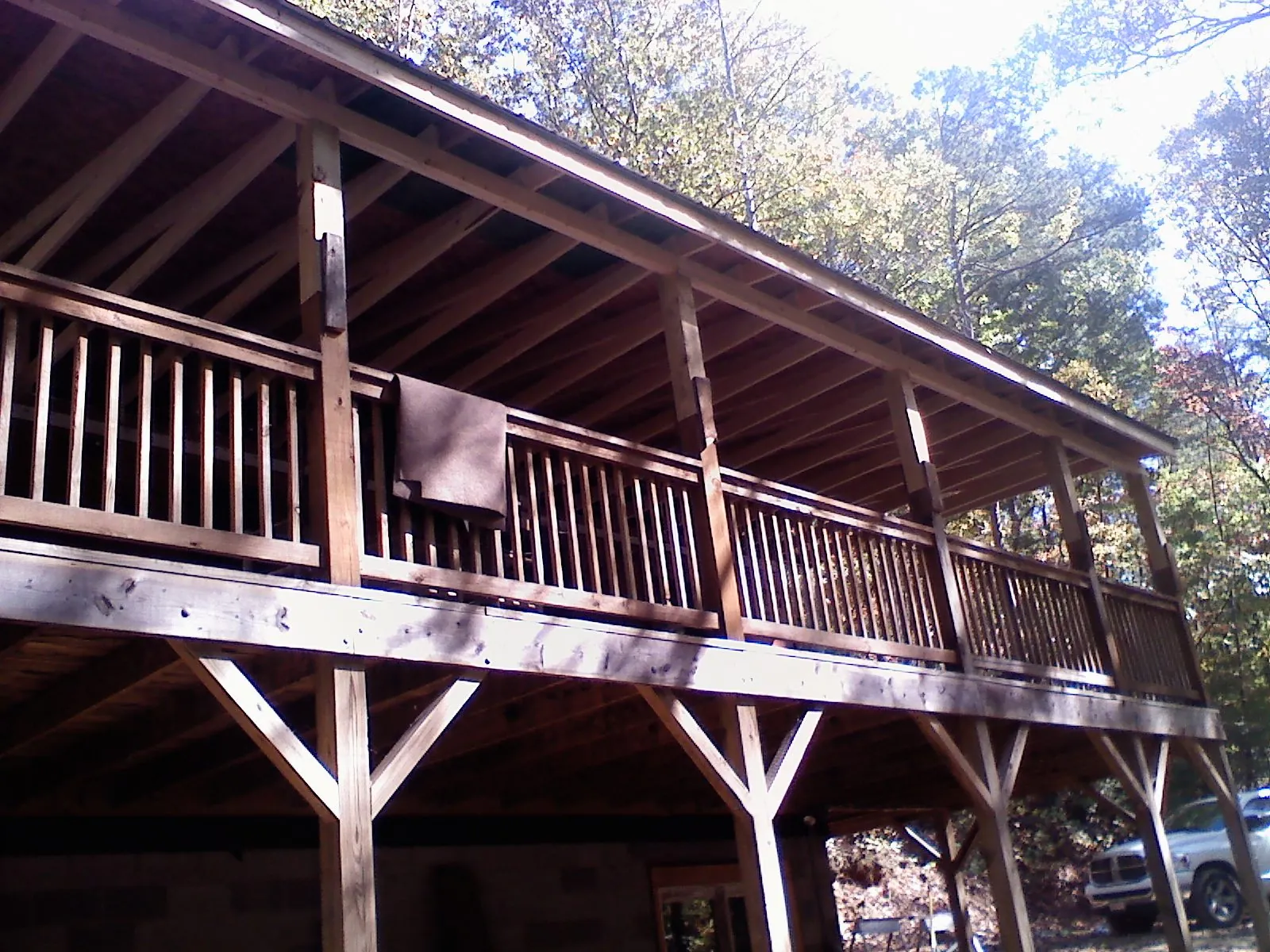 Timber framing under a new elevated porch and deck — Roof Leak Repair in Pitman by Roofing Brothers